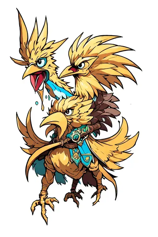 fullmetal alchemist, zelda tears of the kingdom, chocobo, castlevania, assassins creed tattoo design idea