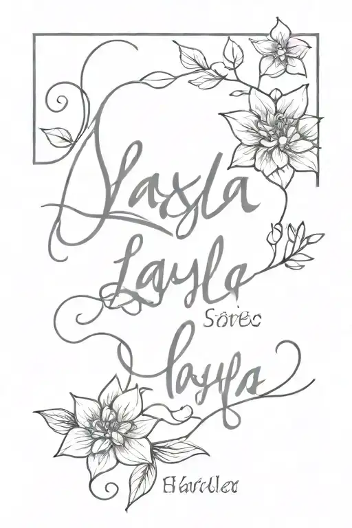 name layla name tattoo design idea