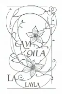 name layla name tattoo design idea