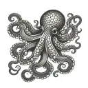 Black Octopus tattoo design idea