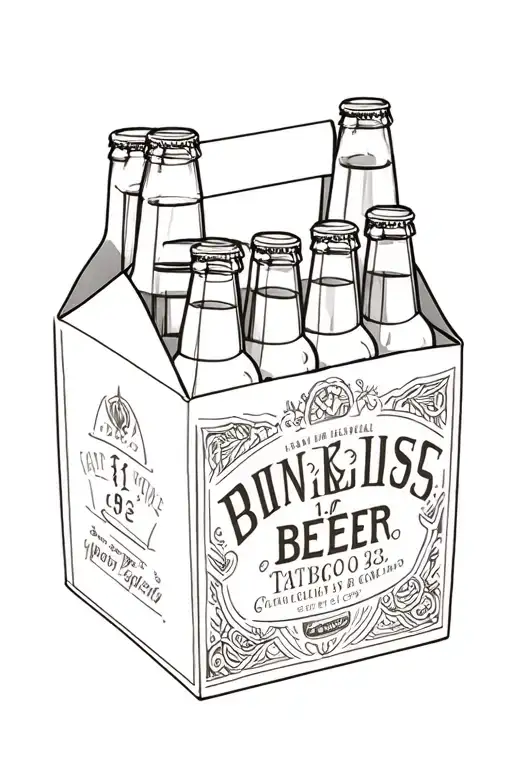 12 pack beer box tattoo design idea