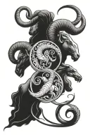 Aries Capricorn Gemini symbol tattoo design idea