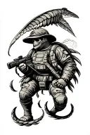 infantry marine life tattoo design idea