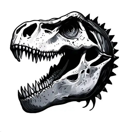 T Rex Skull tattoo design idea
