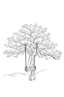 Tree with swing and athenian on it tattoo design idea