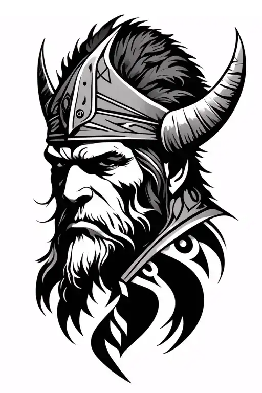 viking meets tribal tattoo design idea