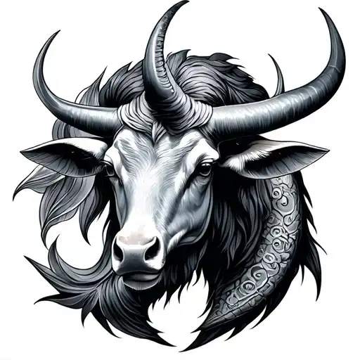 taurus, pisces, aquarius zodiac sign tattoo design idea