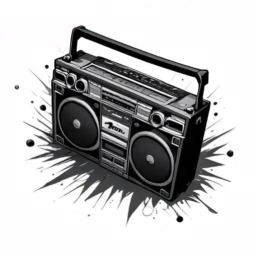 Boombox tattoo design idea
