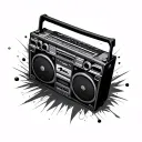 Boombox tattoo design idea