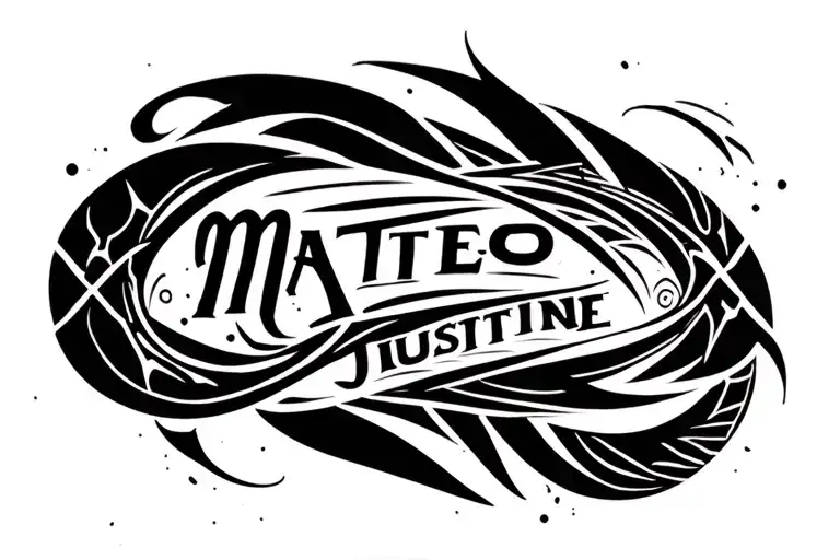 names matteo and Justine tattoo design idea