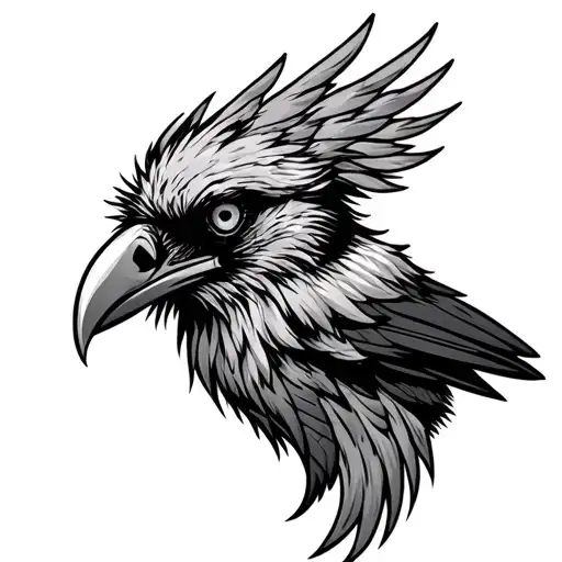 Viking crow tattoo on head tattoo design idea