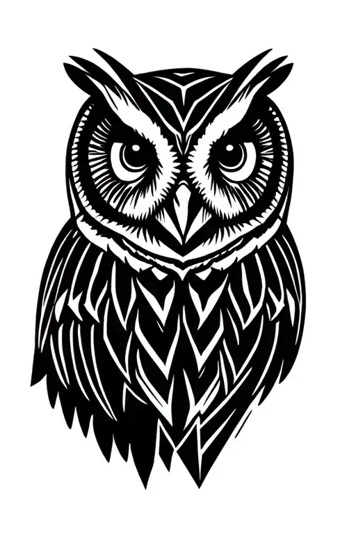 Barn Owl Head. tattoo design idea