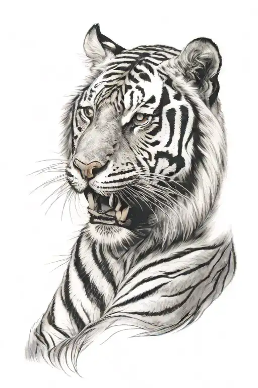 tiger face made tattoo design idea