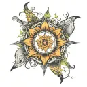 the word 'radiant' tattoo design idea