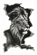 Detroit Lions head with blue eyes tattoo design idea