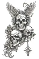 dead and half alive connected to another tattoo design idea