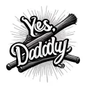 "Yes, Daddy" flogger with daddy daughter tattoos inspired tattoo design idea
