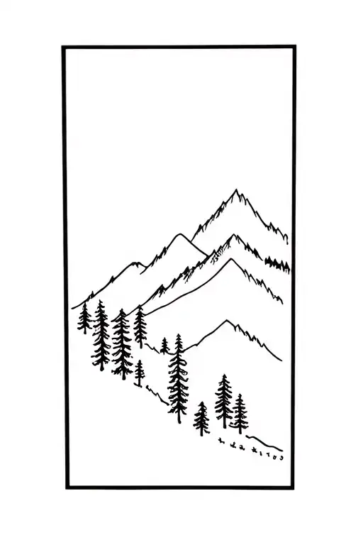 Mount Tamalpais Ridgeline with Redwoods tattoo design idea