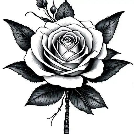 rose dragonfly tattoo design idea