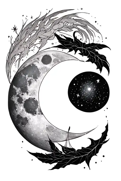 91% waning gibbous in sagittarius constallation tattoo design idea