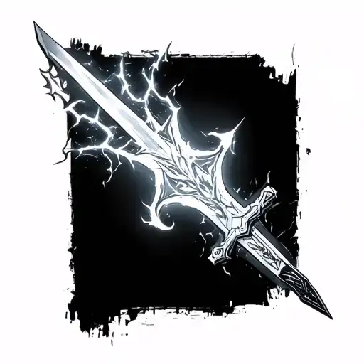 halo energy sword tattoo design idea