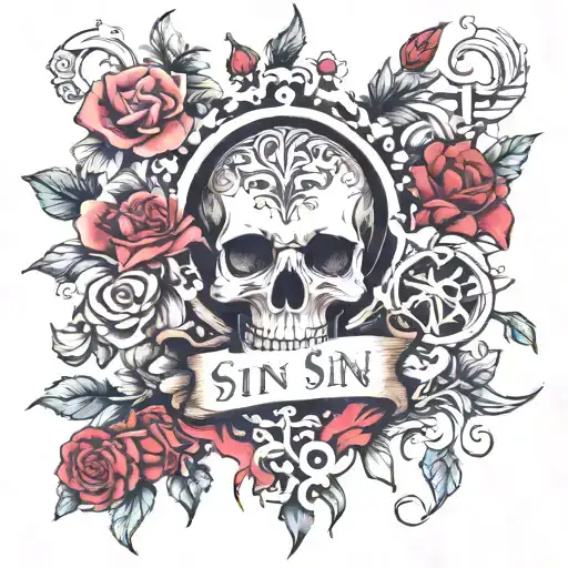 list the sin but with sexy and drugs involved tattoo design idea