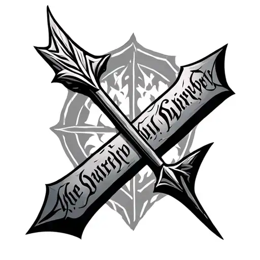 Viking Arrow wrapped with words  tattoo design idea