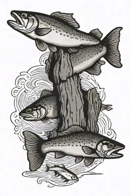 street sign harry hines shady trail willow brook trout surrounded tattoo design idea