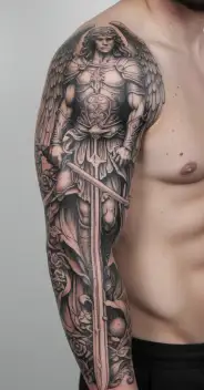 archangel michael sword tattoo design idea