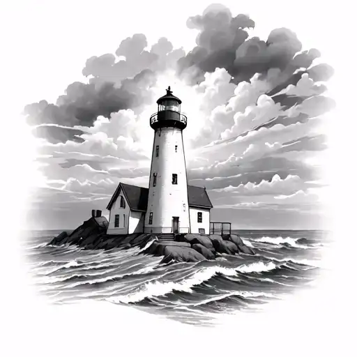 talacre lighthouse as a memorial to my dog tango, with 250705 hidden somewhere in the tattoo tattoo design idea