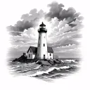 talacre lighthouse as a memorial to my dog tango, with 250705 hidden somewhere in the tattoo tattoo design idea
