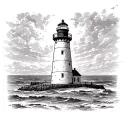 talacre lighthouse as a memorial to my dog tango, with 250705 hidden somewhere in the tattoo tattoo design idea