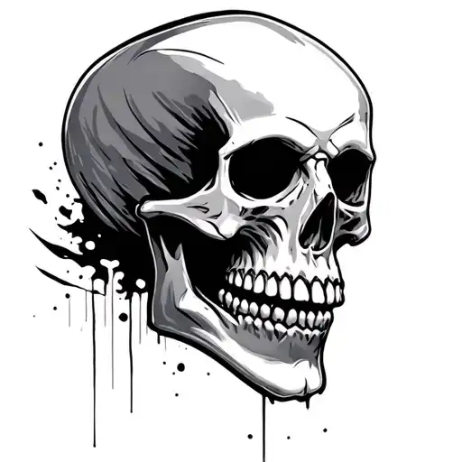 keep moving forward skull tattoo design idea