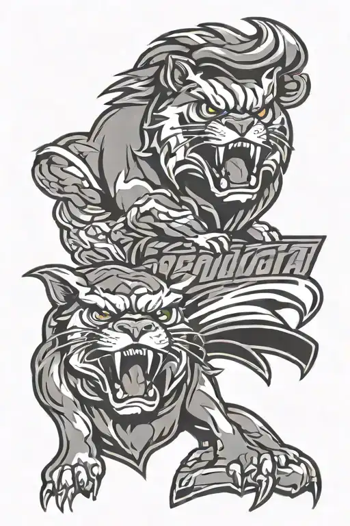 Georgia bulldogs logo,Philadelphia Eagles logo intertwined tattoo design idea