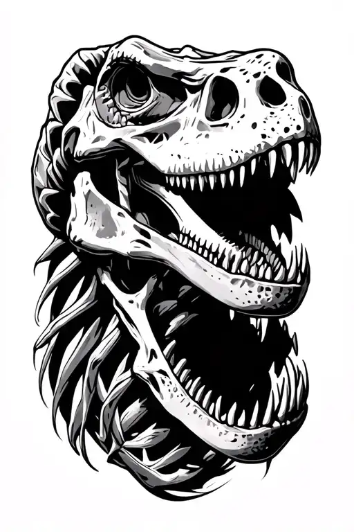 Trex skeleton tattoo design idea