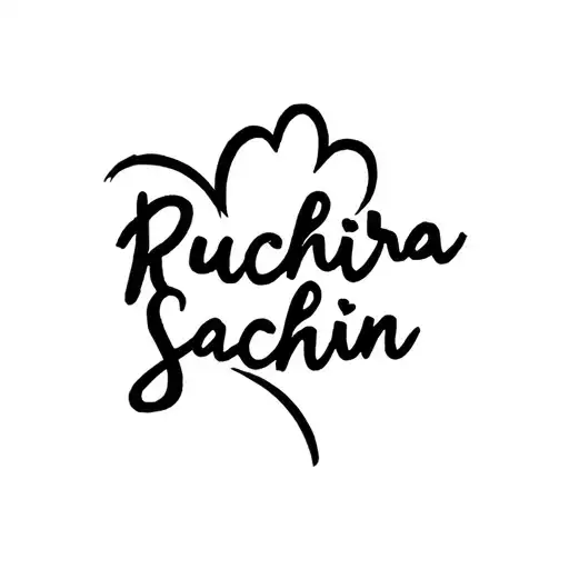 ruchira sachin name written with hearts tattoo design idea