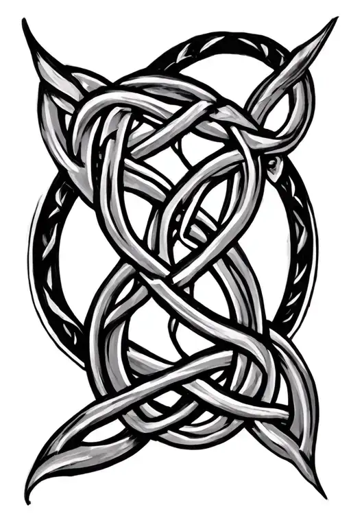Celtic knotwork intertwined tattoo design idea