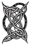 Celtic knotwork intertwined tattoo design idea