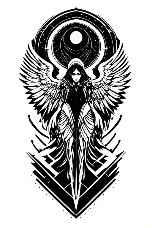 arc angel michael tattoo design idea