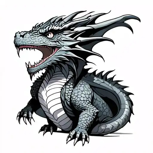 an adult dragon who is a stoner but is not evil tattoo design idea