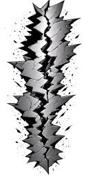 "Broken curses " broken pieces falling side by side tattoo design idea