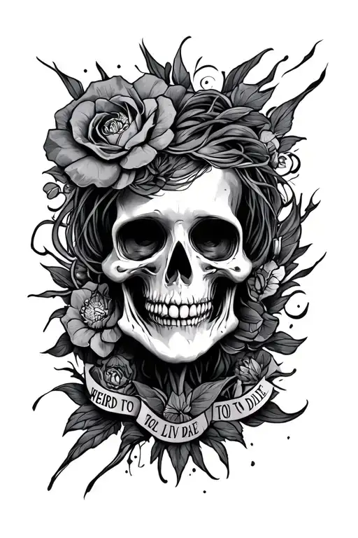 too weird to live to rare to die tattoo design idea