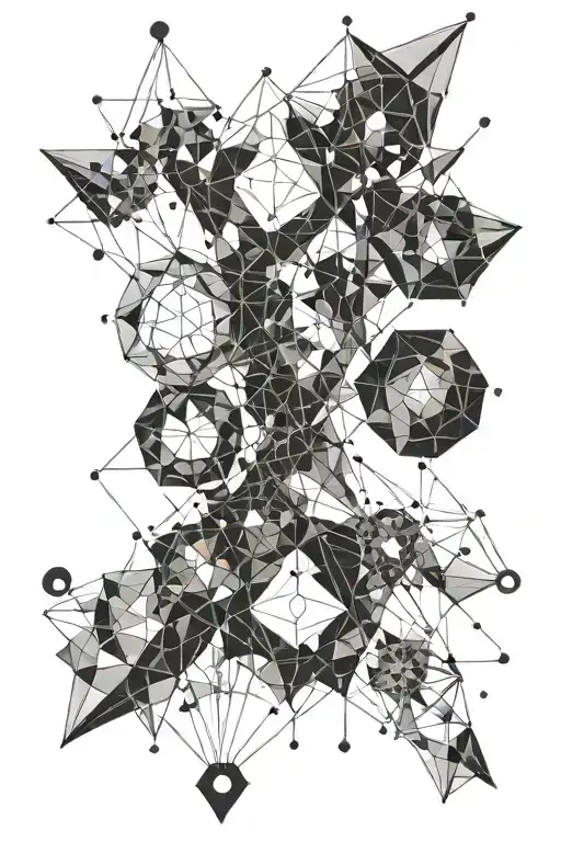 constellation cassiopeia geometric shapes tattoo design idea