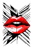 lips bitting cherry tattoo design idea