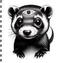 ferret face with 3rd eye tattoo design idea
