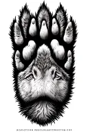 wolf paw prints tattoo design idea