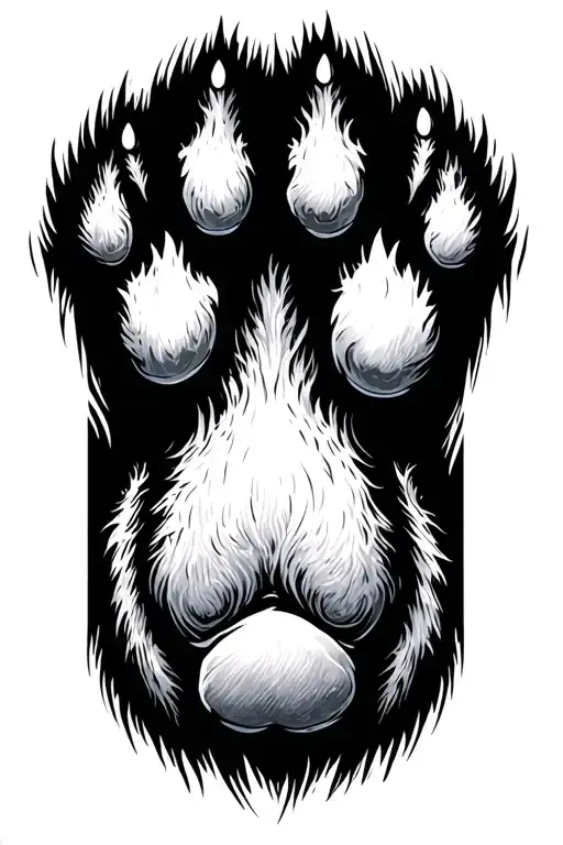 wolf paw prints tattoo design idea