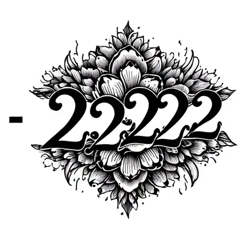 lucky number 22:22 tattoo design idea