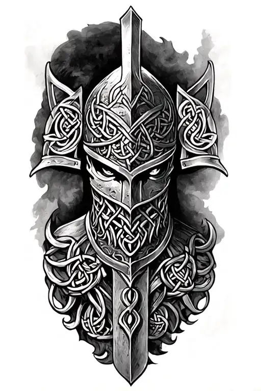 Celtic knight  tattoo design idea