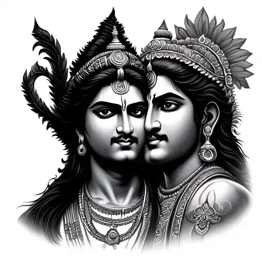 lord Shiva and Lord Krishna combined tattoo design tattoo design idea